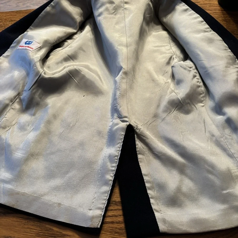 Boys Vintage CHS Casual Heir Sportswear Blue Blazer 100% Wool a few Moth Holes‎